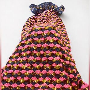 Crocheted Mermaid Tail Afghan Blanket